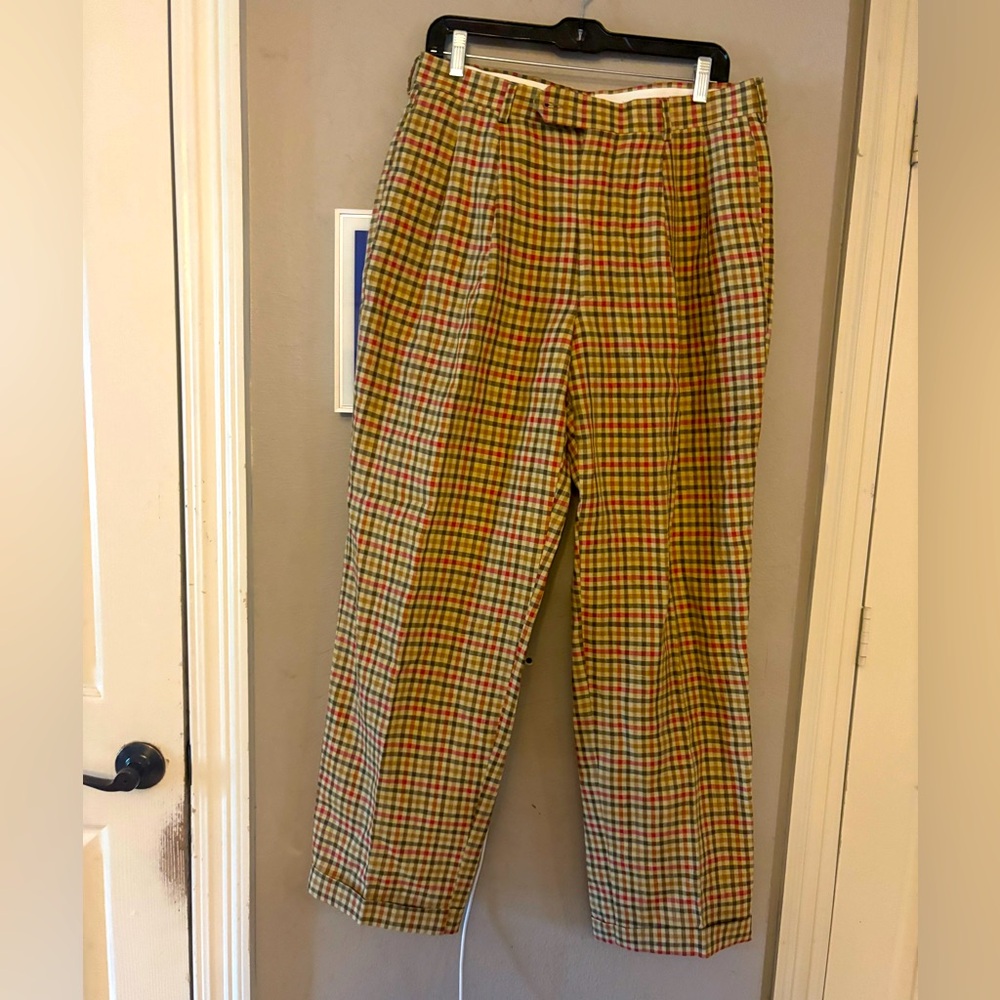 Maje Men's Multicolor Checkered Chinos